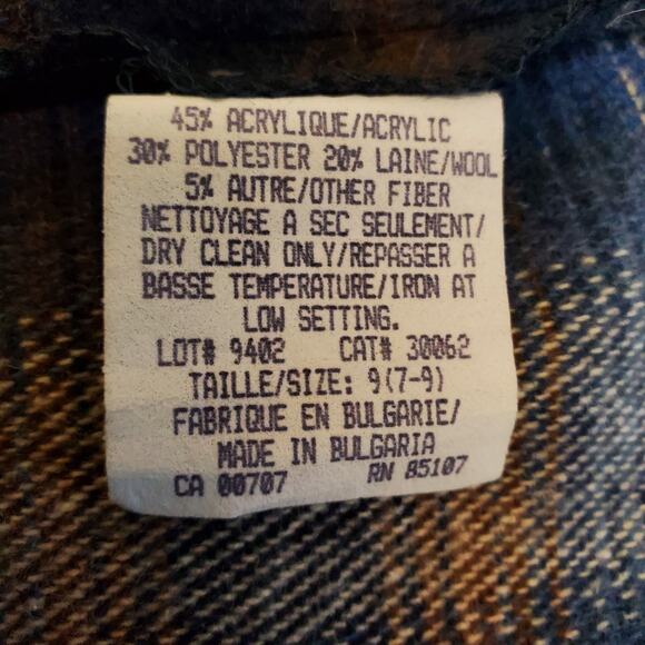 First In Fashion Collectible Blue Plaid Wool Vest Large - Picture 6 of 10